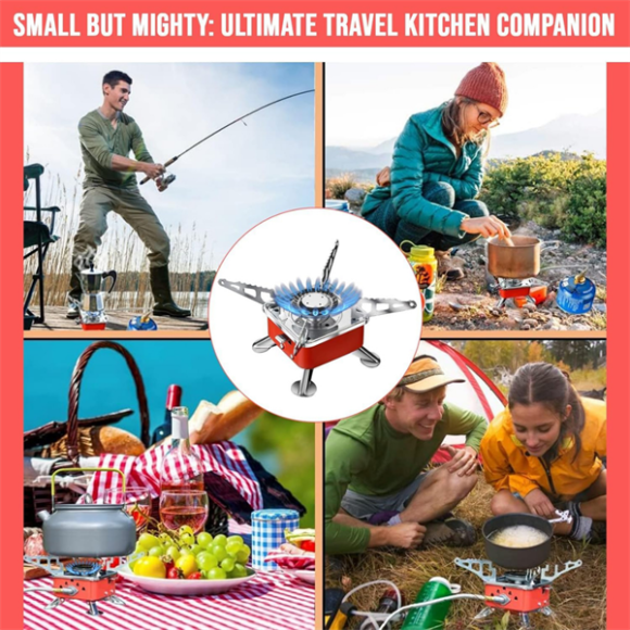 Outdoor Portable Gas Stove – High-Power Folding Furnace for Camping, Picnics, and Hiking, Includes Butane Burner and Durable Storage Pouch - Image 3