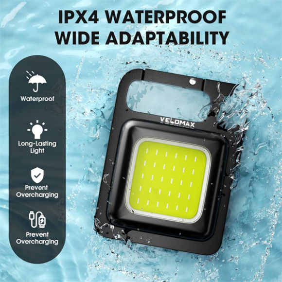 Rechargeable Keychain LED Light with Bottle Opener, Magnetic Base, Folding Bracket, 500 Lumens COB Flashlight, 4 Modes for Emergency, Camping, Hiking, and Nighttime Trekking - Image 2